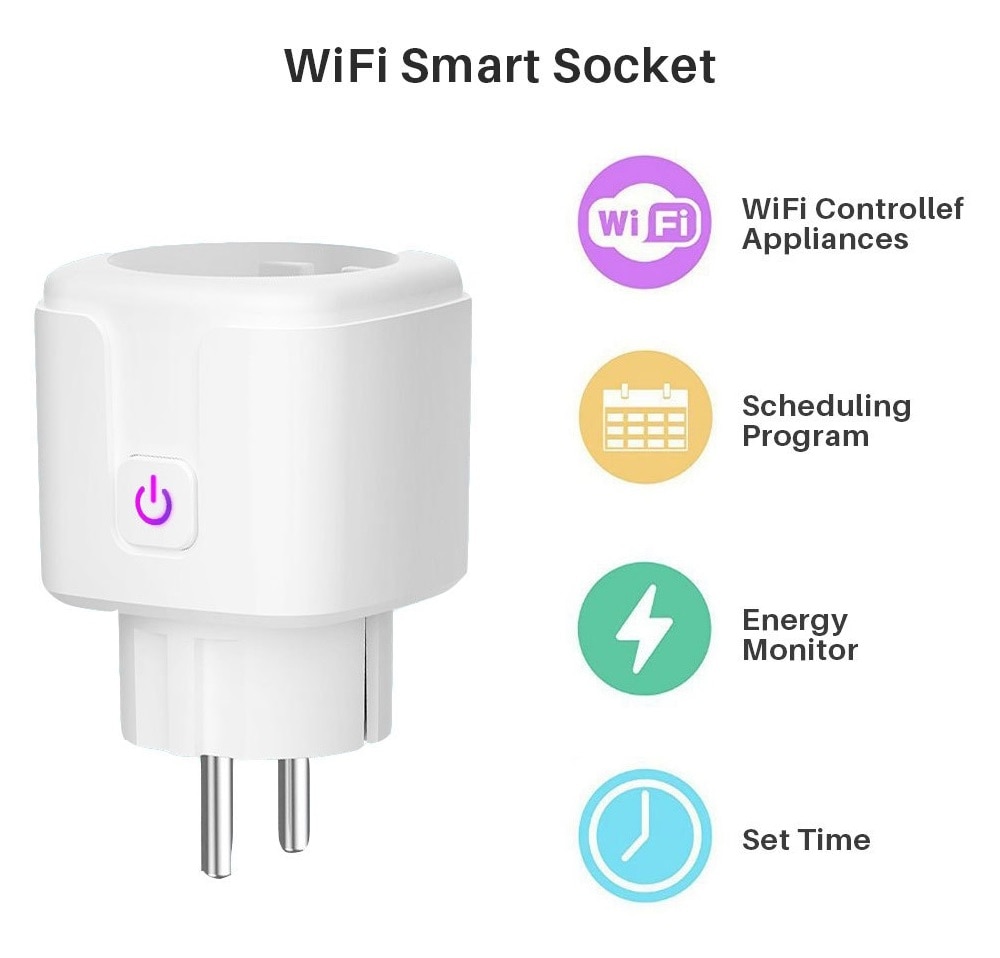 EU Plug Smart Wifi energy Power meter with Power Monitor Smart Home Wifi Wireless Socket Outlet Works with Alexa Google Home