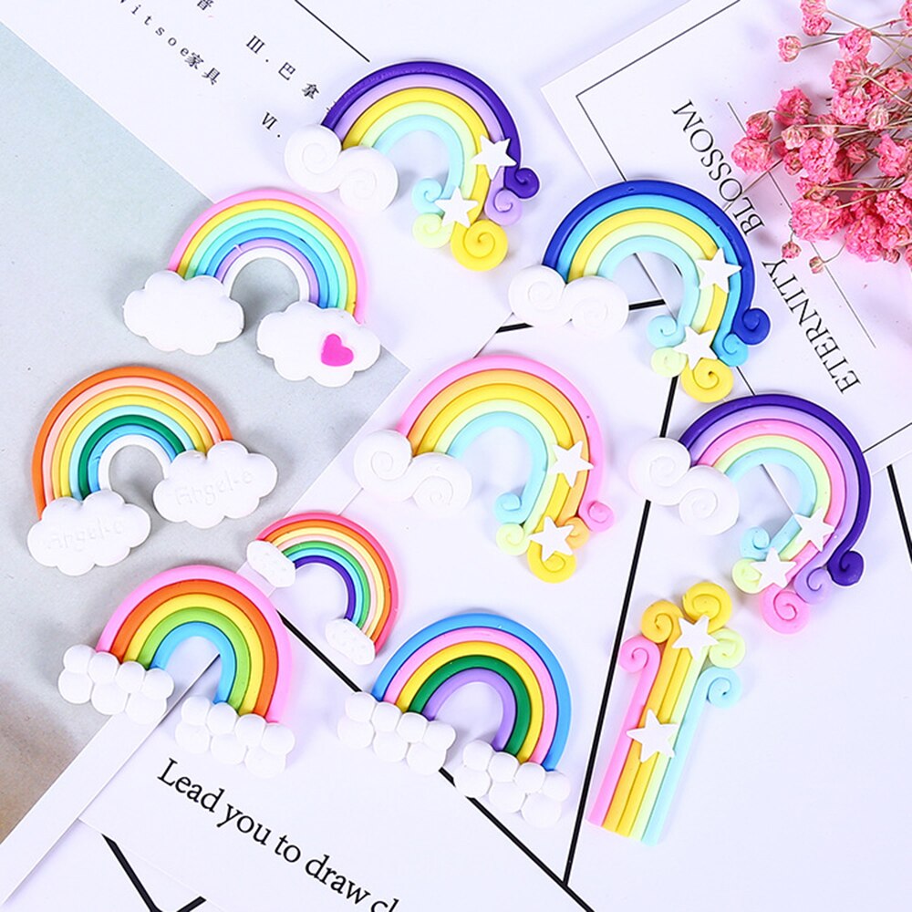 rainbow Charms for Slime DIY Candy Polymer Bead Filler Addition Slime Accessories Toys Lizun Modeling Clay Kit for Children