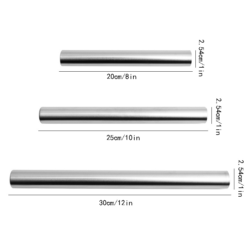 Rodillo de acero inoxidable para hornear pan, rodillo de pastelería, herramienta antiadherente para hornear, cocina, Pizza, galleta, Cannoli, tubos, utensilios de cocina