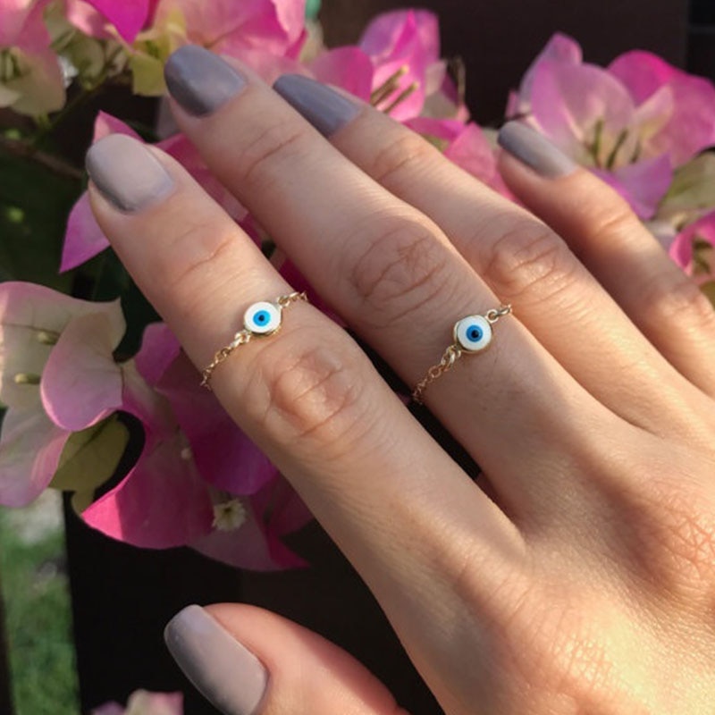 Boze oog sieraden boze oog ring gouden kettingring