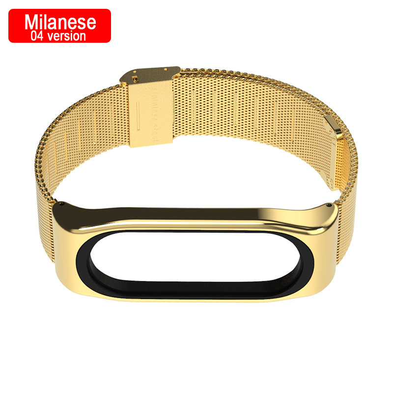 Mijobs Cinturino In Metallo Per Mi Band 4 Cinghia Senza Viti Bracciale In Acciaio Inossidabile Per Xiaomi Mi Banda 4 In Metallo Cinturino di Ricambio: Milanese04 Gold