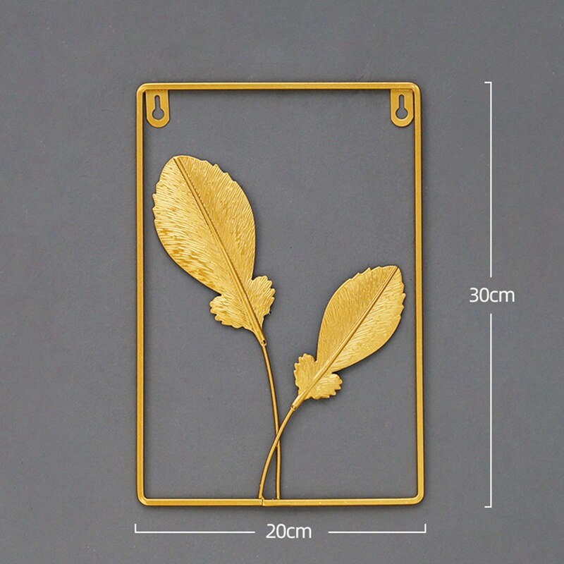 Cuadro decorativo arte del hierro colgante en forma de hoja Estilo nórdico, , Retro, para el hogar, sala de estar, dormitorio, accesorios de decoración
