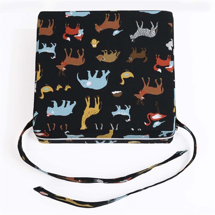 Babyverhoger kussen cotto 8cm cartoon dieren stoelverhoger antislip verwijderbaar wasbaar kinderstoelkussen