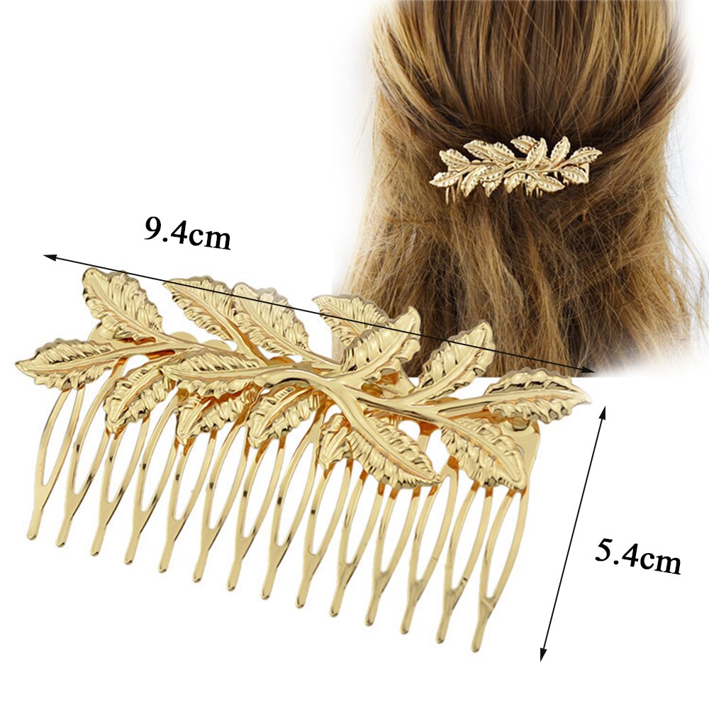 Bridal Hair Jewelry Korean Gold Leaves Hair Bands Wreath Vintage Pearl Crown Tiara Women Wedding Hair Accessories: K