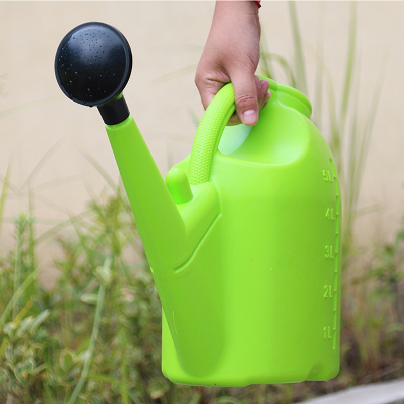 Regadera de gran capacidad de 5L, surtidor largo, portátil, riego Manual, frasco con rociador pequeño, maceta de riego de plantas espesantes para jardín