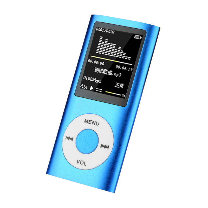 Reproductor de vídeo y música portátil de 1,8 pulgadas LCD MP3 MP4 de estilo IPod, Radio FM, uso estable para cargar Radio FM, música, deporte fotográfico en casa: Azul / add 32GB SD card