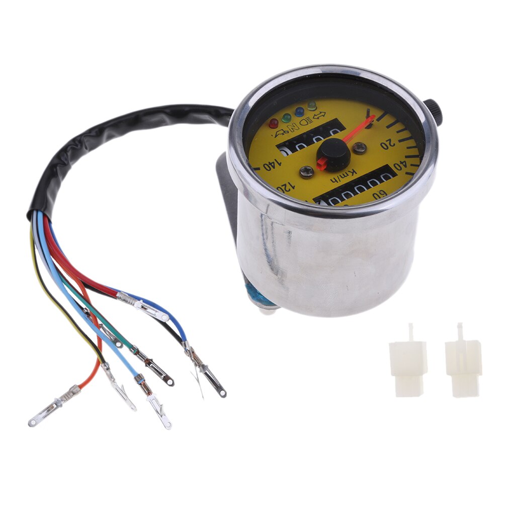 Motorbike Atv Snelheidsmeter Kilometerteller Led Achtergrondverlichting Signaal Gauge Met Iindicator