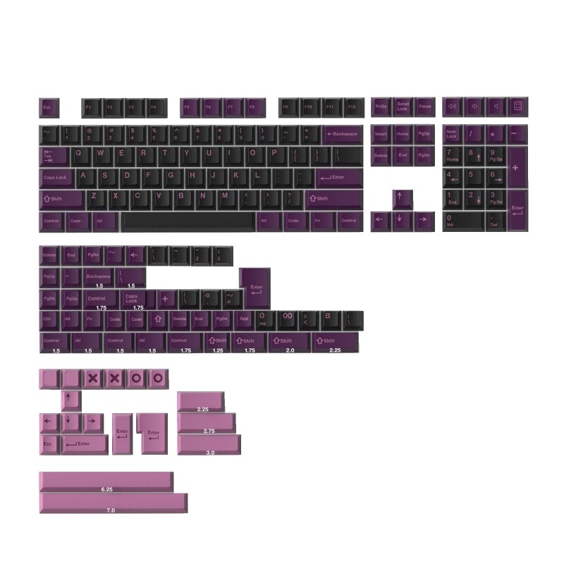 173 pcs keycaps gmk double shot keycap diy for cherry mx mechanical keyboard  t84c: Black lotus