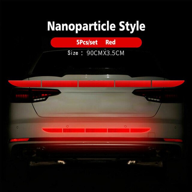 Reflecterende waarschuwingsstrip voor auto's, bumper, vrachtwagen, veiligheidsreflector, sticker en: Rood