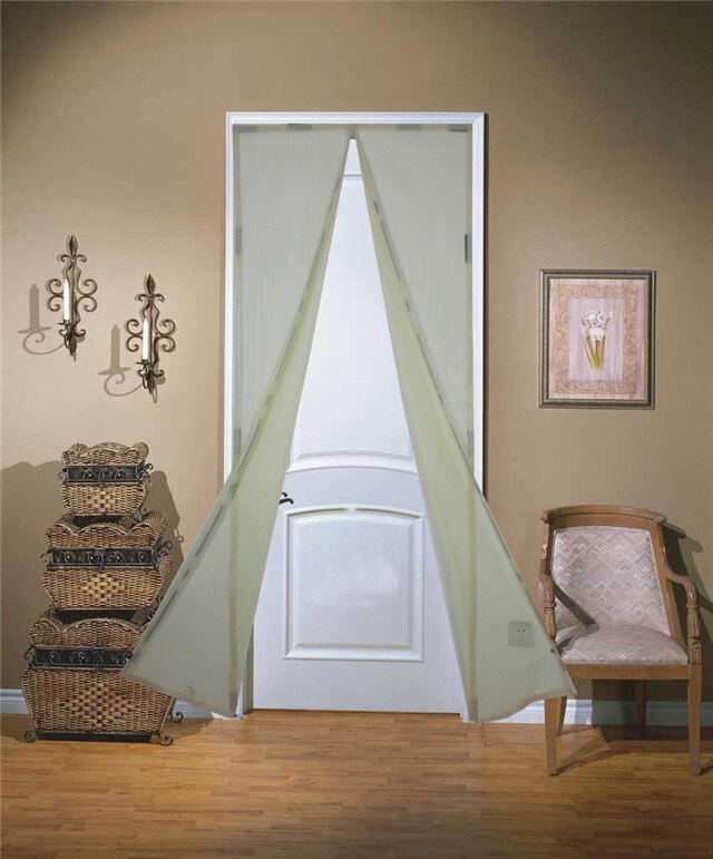 2 størrelse sommer mesh net anti myg insekt flue bug gardin automatisk lukning dør skærm køkken gardin: Beige / 100 x 210cm