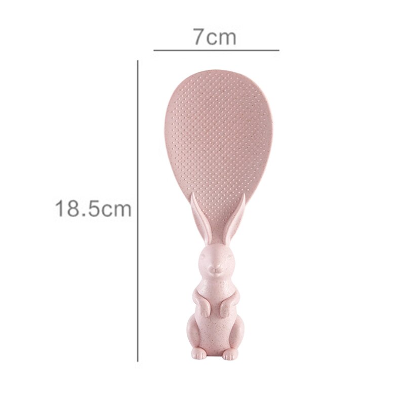 Rabbit Rice Shovel Rice Cooker Rice Spoon Kitchen Wheat Straw Rabbit Spoon Non-stick Cartoon Rice Spoon Can Stand Up