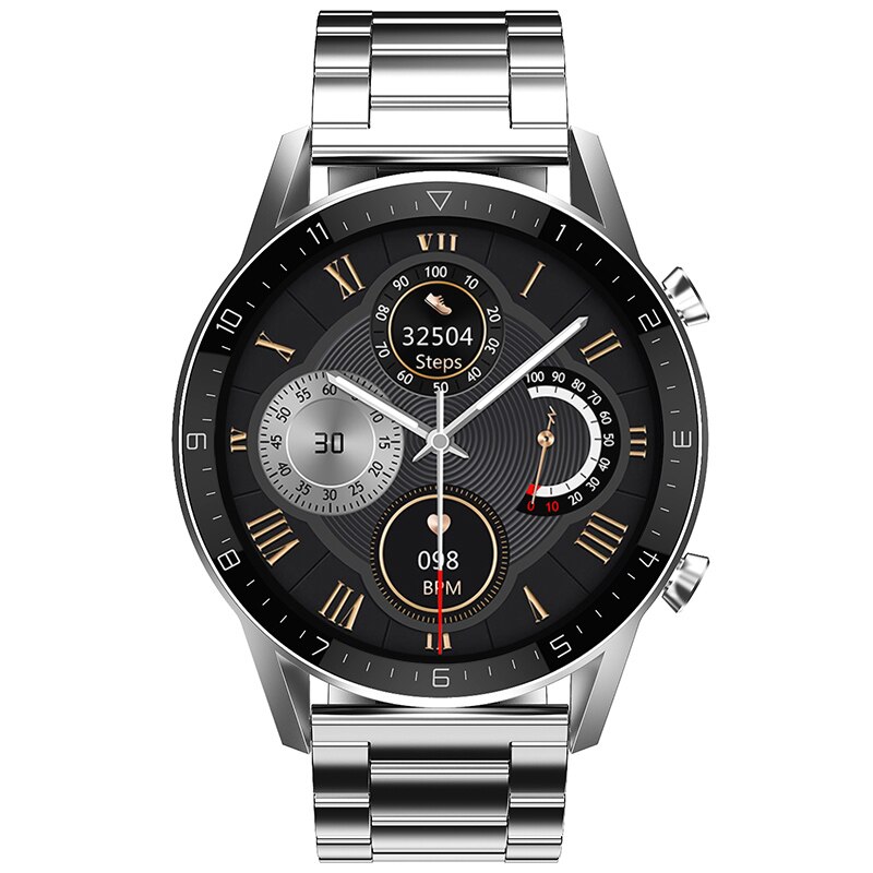 Timewolf Reloj Inteligente Clever Uhr Männer Android Wasserdichte Smartwatch Männer Android Bluetooth Anruf Clever Uhr für Männer: Silber- Stahl
