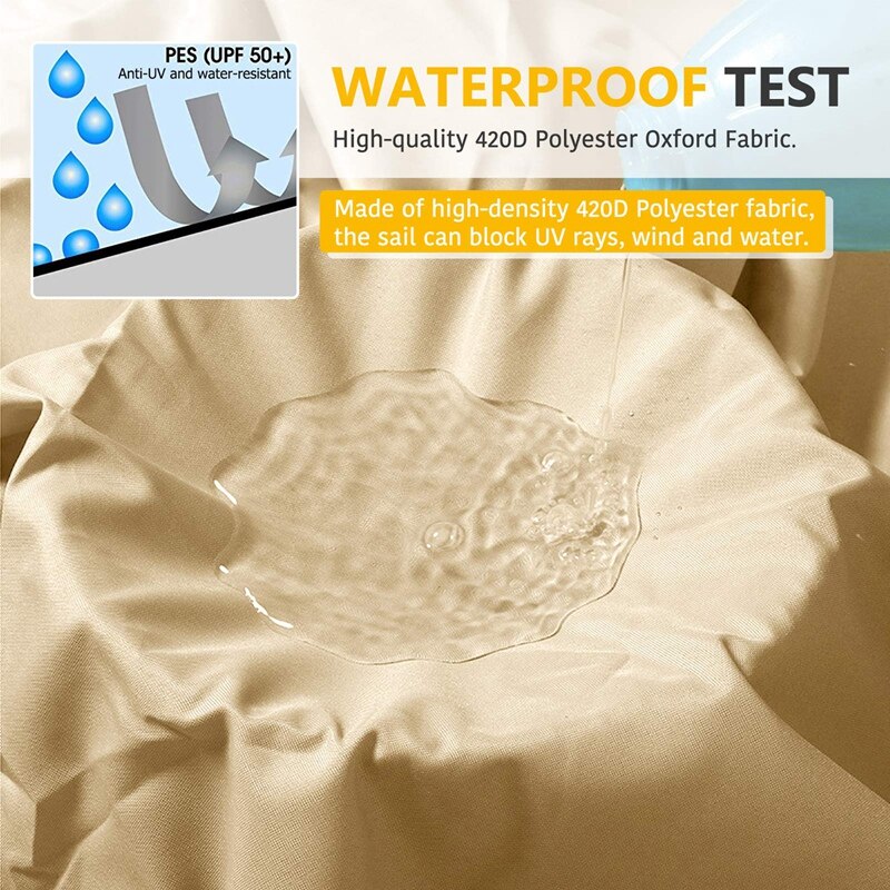 Sun Shade Sail, Rectangle 6.5 X 10Inch Sunshades Canopy, Sunrays Block Awning For Patio, Carport, Backyard, Garden, Sand