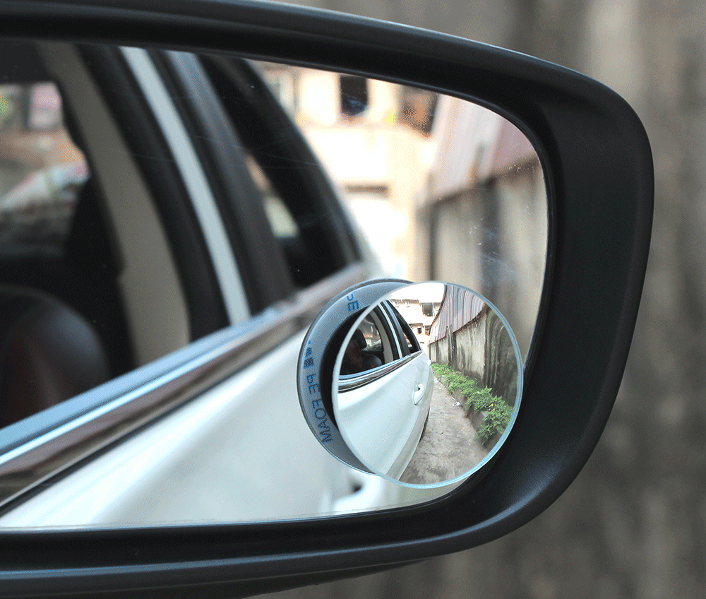 2 stk 360 graders drejelig kantløs universal vidvinkel rund blindspids spejl bil konveks spejl til parkeringssikkerhed
