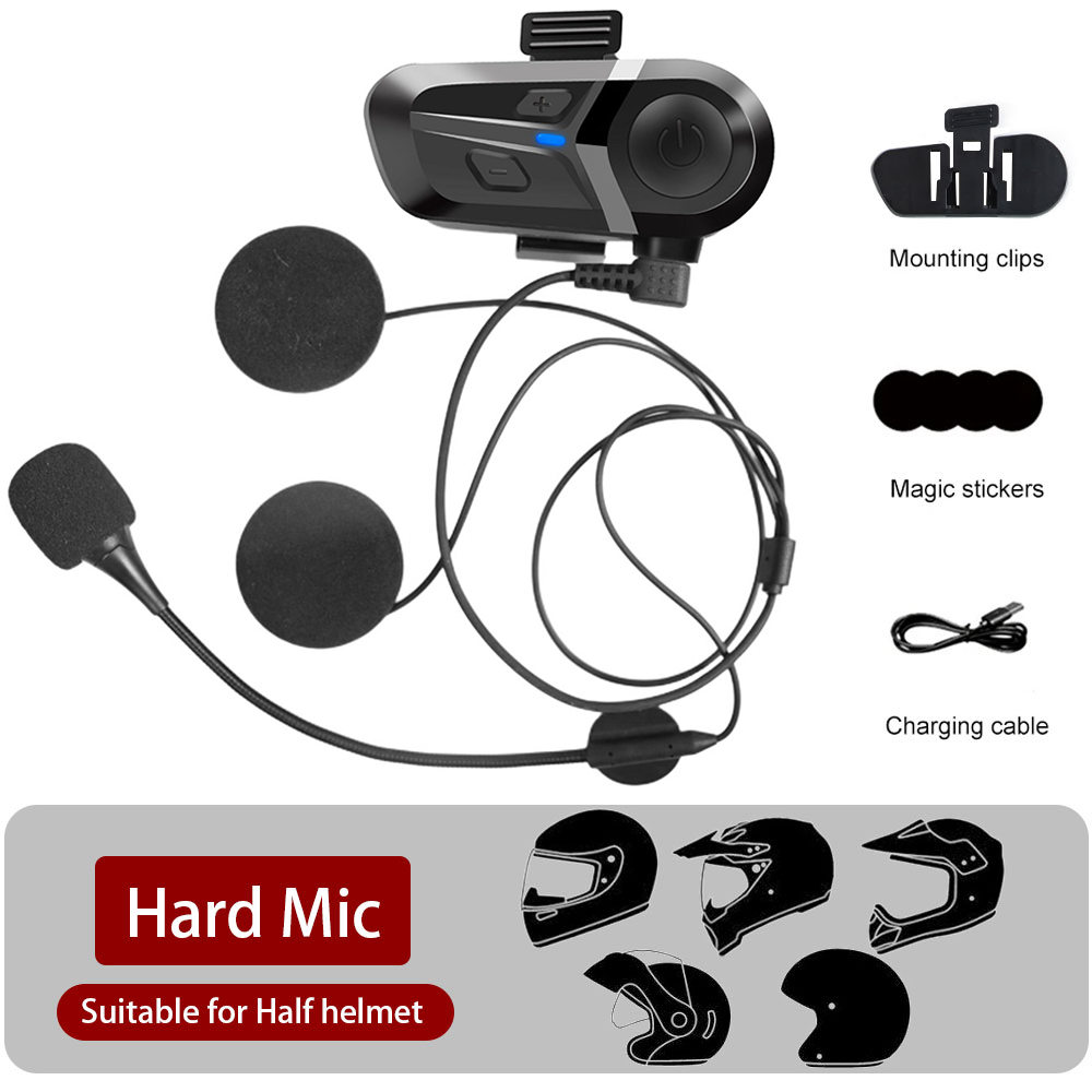Wasserdichtes Motorradhelm-Headset, kabelloser Freisprechanruf, Telefon-Kopfhörer, Musik-Spieler für Moto-Helm BT 5.3: Blau