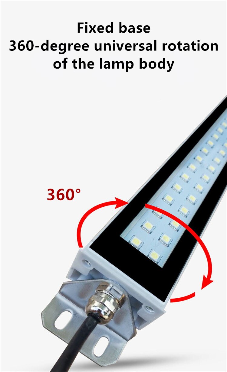 LED Milling CNC Machine Tool Light Explosion-proof Waterproof Oil-proof Workshop Working Lamp Long lathe lamp 24/36/220V
