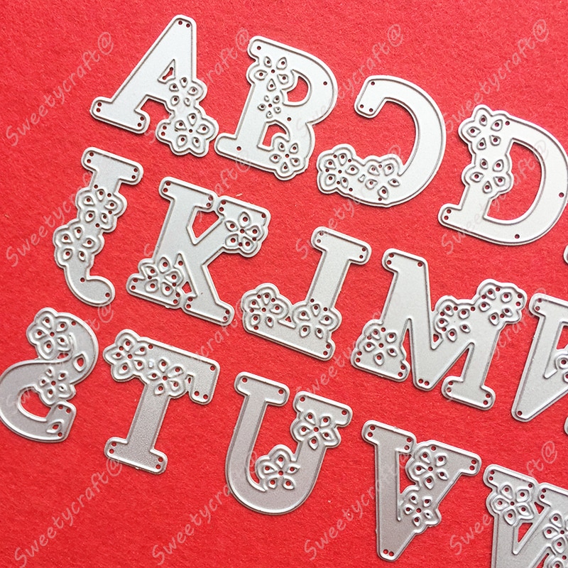 Metal Cutting Dies Stencils Flower Alphabet Letter Frame Dies Scrapbooking Stamp Craft Background Die Cut 2022 Card Making