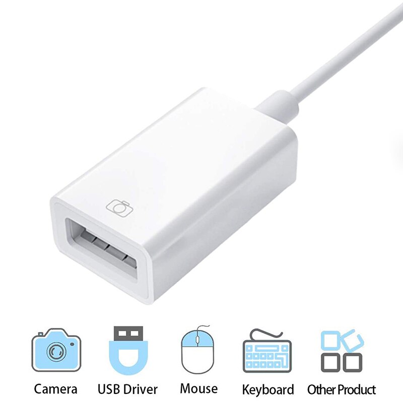 USB Camera Adapter For iPhone OTG Cable For Lighting to USB 3 Converter Camera USB Flash Drive U Disk Mouse Keyboard Connector: USB Camera Adapter