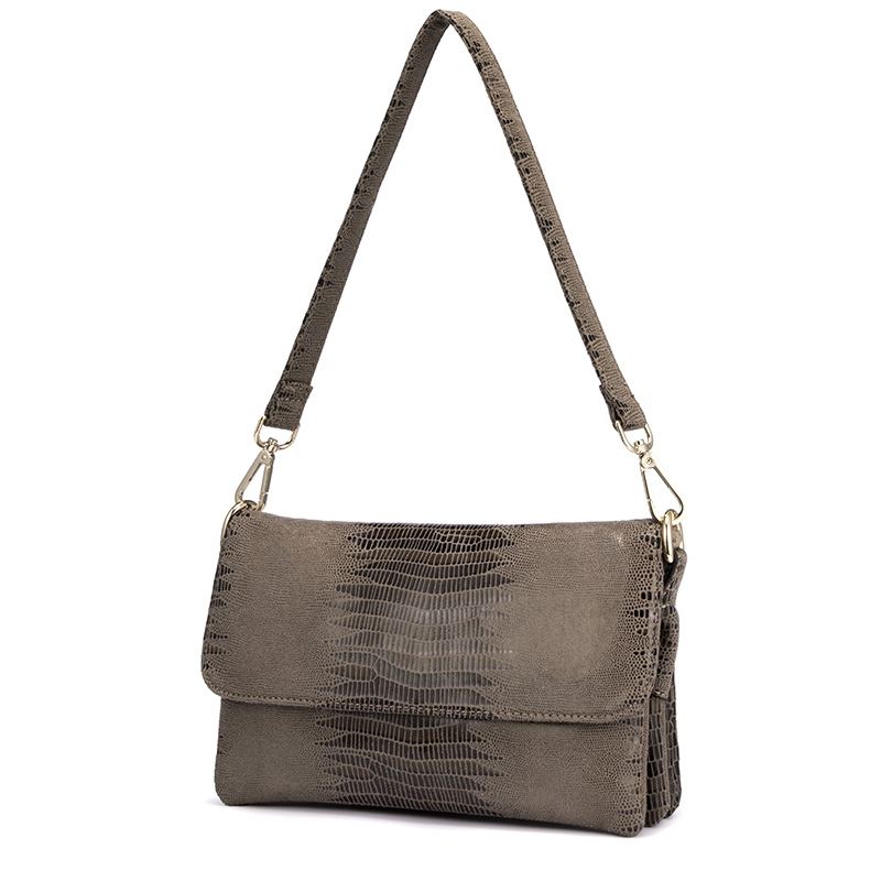 Bolso de hombro para mujer REALER, bolsos de lujo para mujer, bolsos cruzados de para mujer, bolsos de mano de noche con estampado animal: Caqui