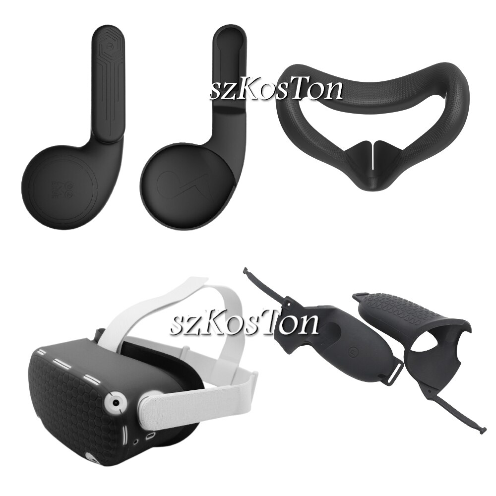 Orejeras de silicona para auriculares Oculus Quest 2 VR, solución de sonido mejorada para Oculus Quest 2, accesorios, orejeras con reducción de ruido: Black 4 Kits