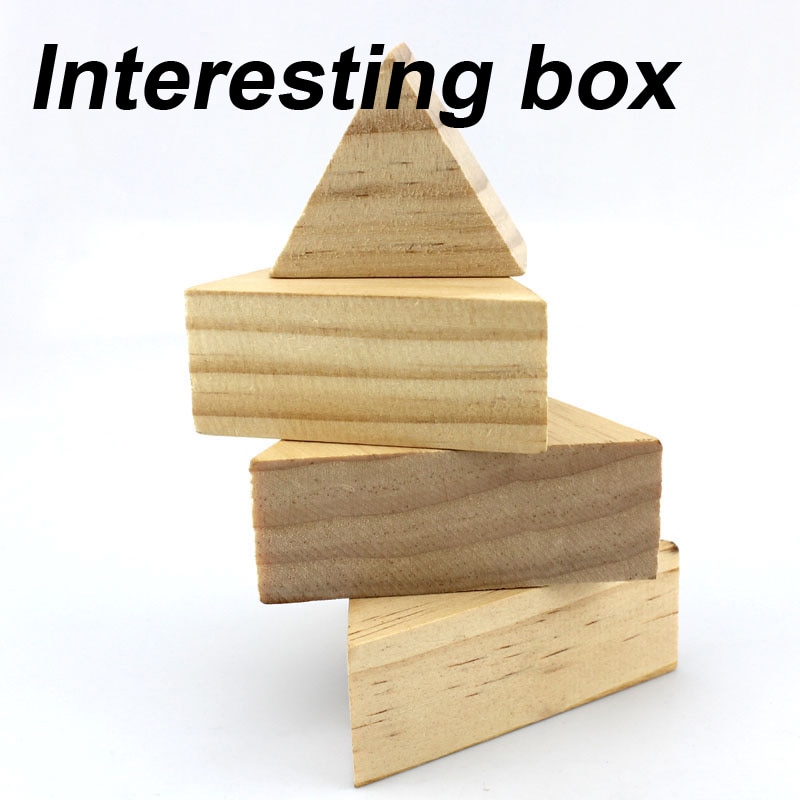 Ligesidet trekant træblok diy træflis ligesidet trekantlegeme ligebenede trekant træblok 60 ° regelmæssig trekant