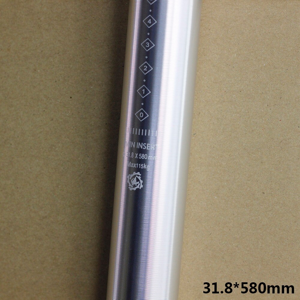 Fiets Zadelpen Voor Brompton 3 Zestig Pike Element Jr/Yt Vouwfiets 31.8*580Mm/600Mm aluminium Zadelpen 329G Fietsonderdelen: ACE silver 580