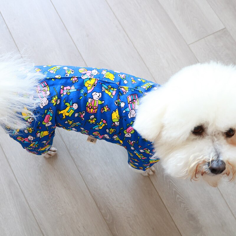Hond Jumpsuit Puppy Kleding Dunne Gedrukt 100% Katoen Overalls Beschermen Buik Pyjama Voor Kleine Honden Chihuahua Poedel Sweatshirt