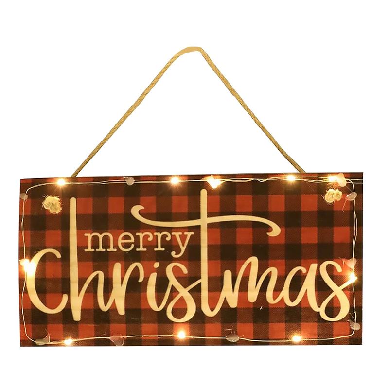 Lysende tre dør hengende skilt juletre ornament tre Gud jul skilt tre dør vegg hengende ornament bord: D