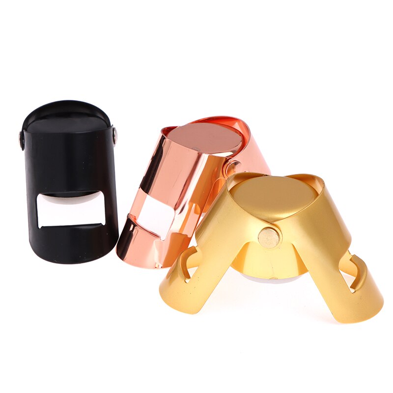 1PC Stainless Steel Bottle Cap Champagne Red Wine Silica Gel Preservation Cap Wine Stopper Kitchen Bar Tool