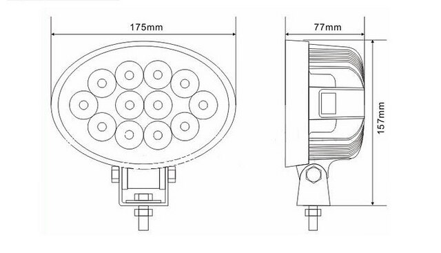 FOCO 12 LED 36W, FUNCIONA CON BATERIA DE 12V - 24V POTENTE