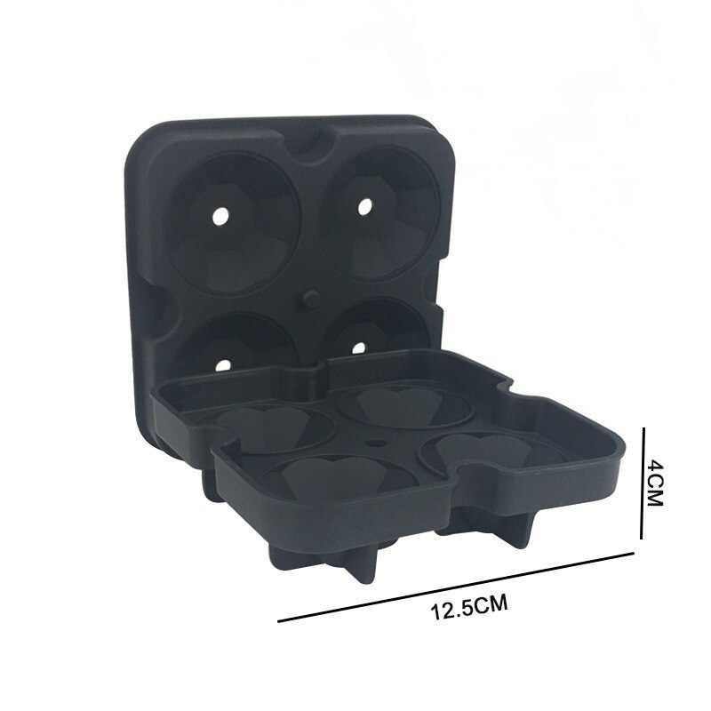 Diamond Ice Cube Tray Reusable 4 Cell Ice Cubes Maker Silicone Ice Cream Molds Form Chocolate Mold Whiskey Party Bar Tools