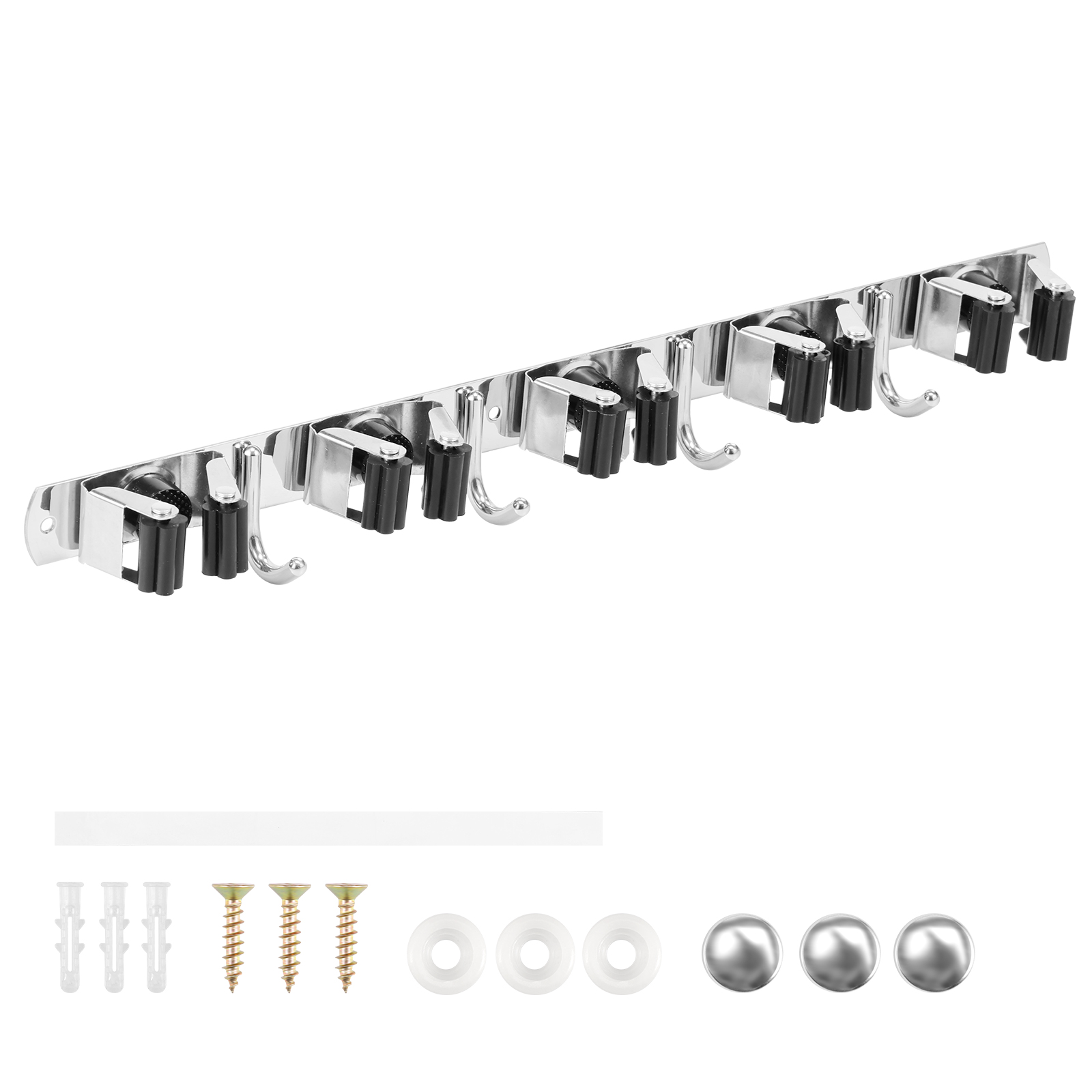 Mopp- och kvasthållare i rostfritt stål, väggmonterad, stark kvasthållare för badrumskök: Grön