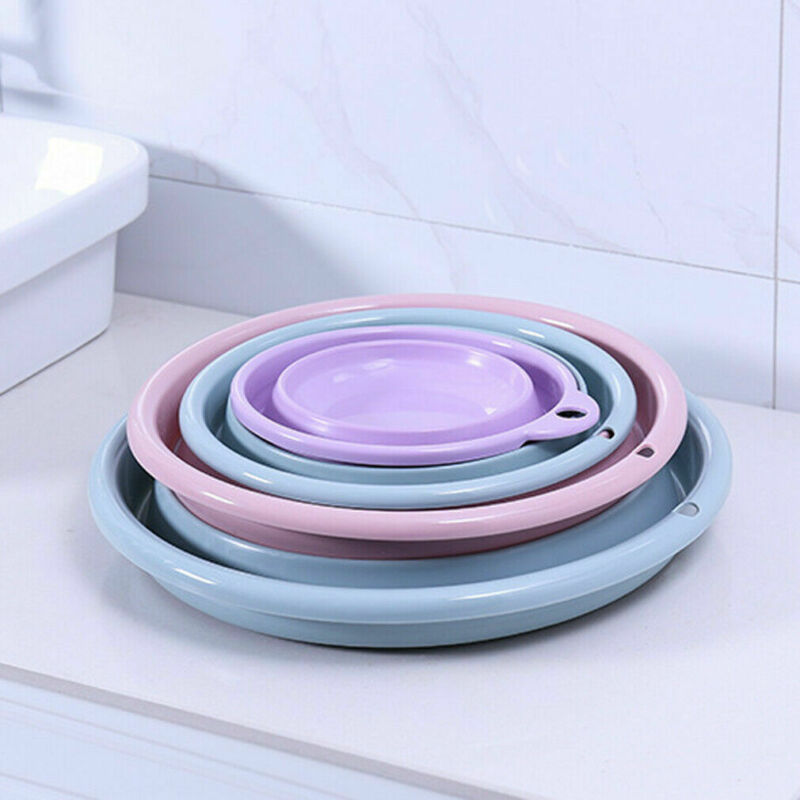 Falten Kunststoff Waschbecken Faltbare bat Waschen hoch Schüssel Washtub draussen Camping Wohnwagen Waschbecken 3 Farben
