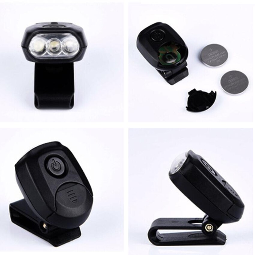 Mini 3 LED Clip On Hat Bright Light Cap Lamp Flashlight For Outdoor Hiking Fishing Camping