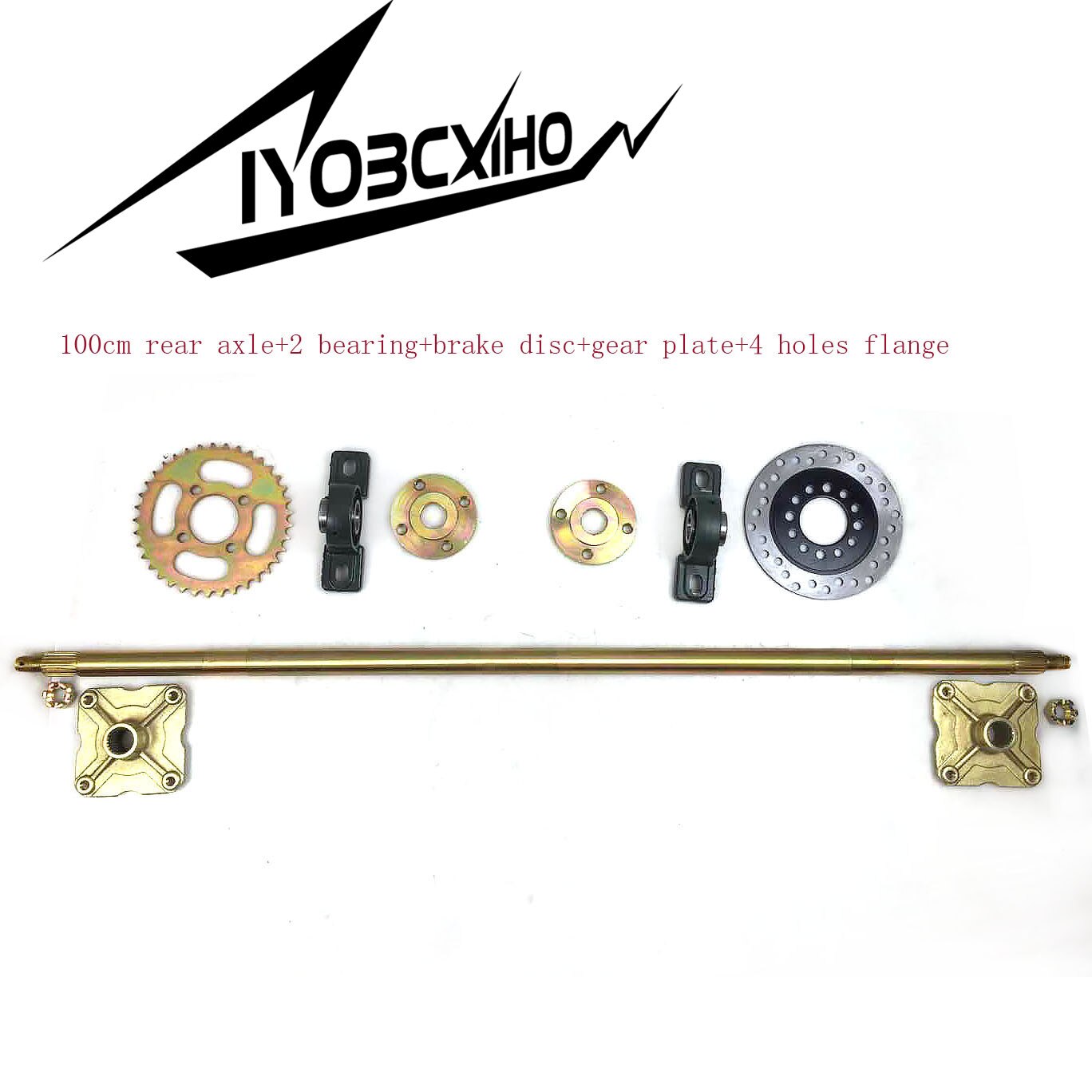 DIY Four Wheel Go-kart&ATV Modified Accessories of 65cm&100cm Rear Axle With Sprocket Disc and Flanges