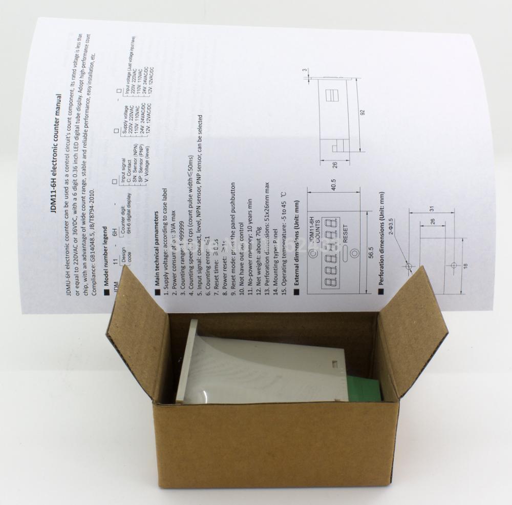 JDM11-6H 5 pin 6-36VDC NPN sensor input digital electronic production counter relay JDM11 AC 220V 110V 380V 36V DC 24V 12V