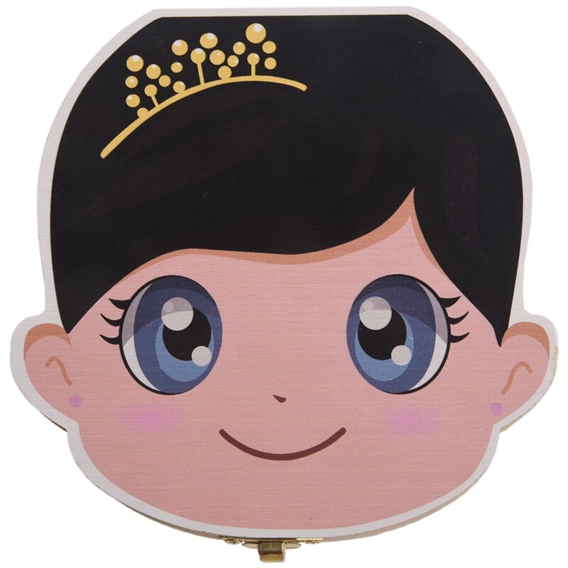 Kids Tooth Box Organizer For Baby Save Milk Teeth Wood Storage Box: Pink