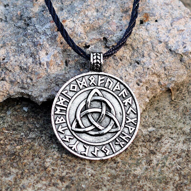 Viking Ketting Cirkel trinity symbool van macht hanger ketting Viking norse rune ketting sieraden Cadeau voor mannen