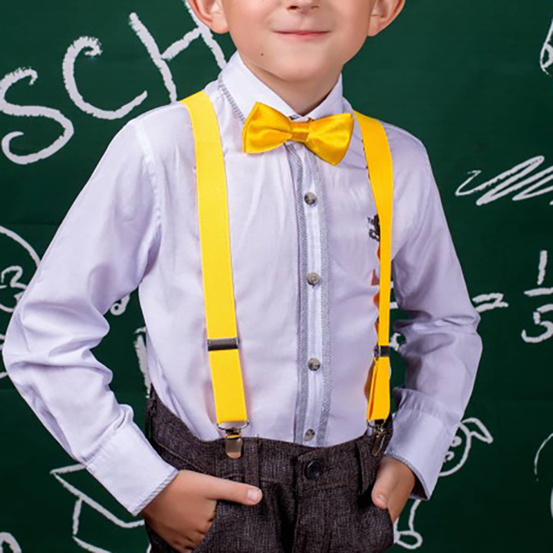 Soild Kleur Kinderen Riem Baby Jongens Meisjes Kleurrijke Bretels Clip-on Y-Back Bretels Strikje Elastische Kids verstelbare