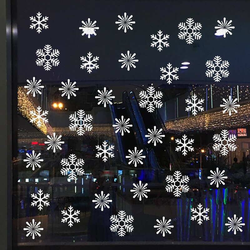 Snow stickers Christmas decorations window glass stickers static window tracers removable windows and doors wall stickers