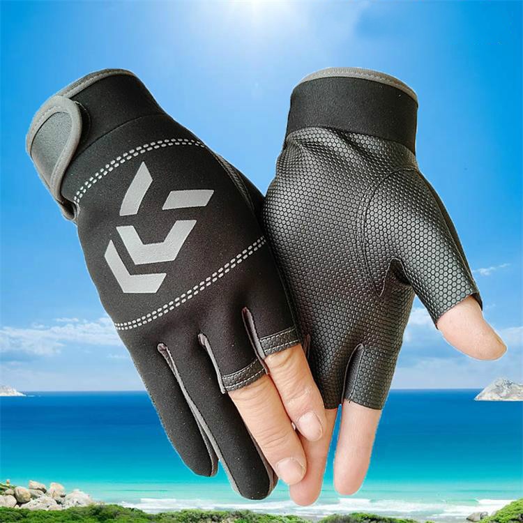 Fiskehandskar Herr - Tre-fingers Klipp - Halkskydd - Sport Halv Finger