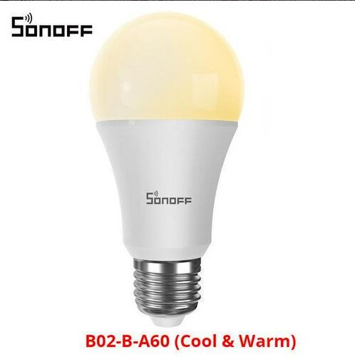 SONOFF-bombilla LED inteligente para el hogar, Bombilla inteligente con WiFi, RGB, frío y cálido, funciona con SONOFF, DW2-Wi-Fi, Sensor de puerta, Alexa y Google Home: B02