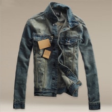 Net red Retro style jean jacket men denim jackets japanese streetwear Slim men jacket spring Handsome Damaged top coat jacket