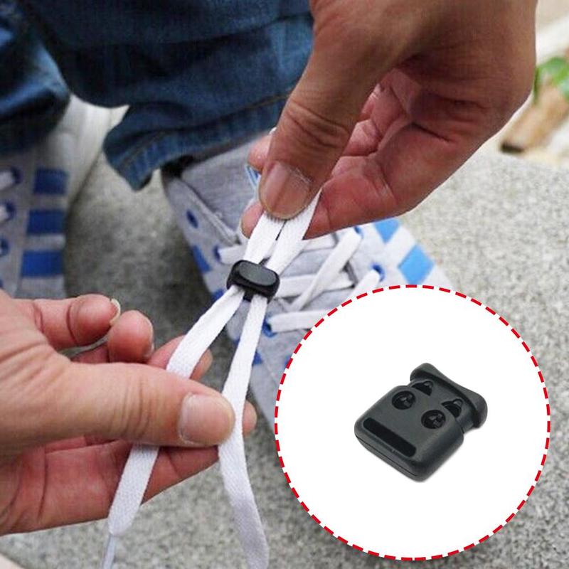 10Stck nicht-Unterhose Elastische Schuh Spitze Schnürsenkel Schnalle Stopper Seil Clip Klemme Paracord Schnur Schlösser Einfach Schneller Schuhe reflektierende Bock