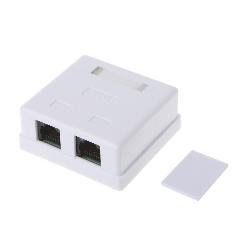Rj45 caixa de junção cat6 rede conector 2 porto desktop extensão caixa de cabo