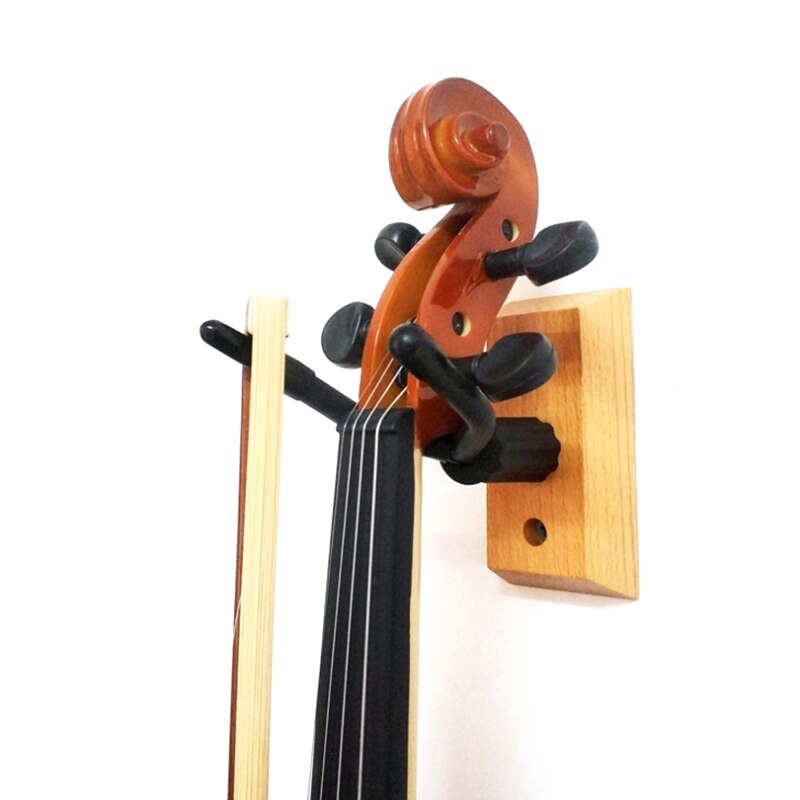 Violin Rack Hanger Violin Wall Mount Violin Wall Hook Solid Wood Base Violin Rack Can Hang Violin Bow