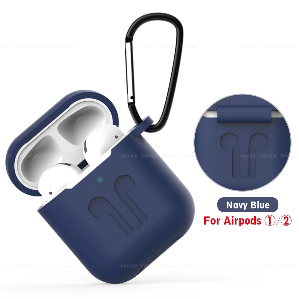 Silicone Headphone Set Anti-fall Belt Hook Case Thin Case with Hanging Buckle Earphone Headset Box for Apple Airpods 1 2: 09