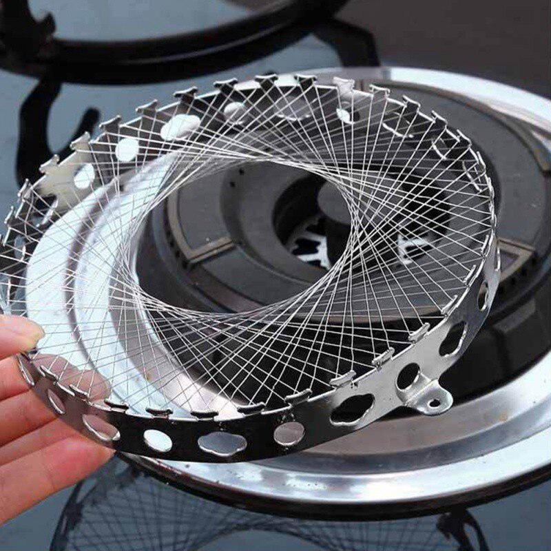 Cocina de Gas, estufa de Gas, antorcha, Red de acero inoxidable, a prueba de viento, ahorro de energía, carcasa circular, malla, accesorios de cocina