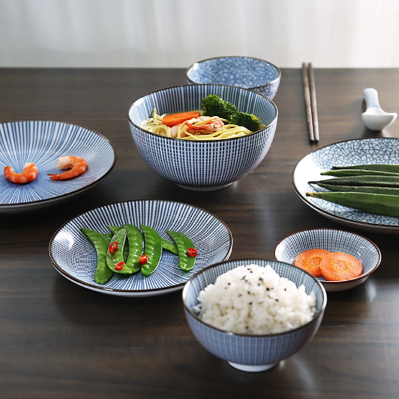 Assiette japonaise dîner ensemble cuisine domestique porcelaine Dessert Sushi plats Steak salade Snack gâteau assiettes vaisselle