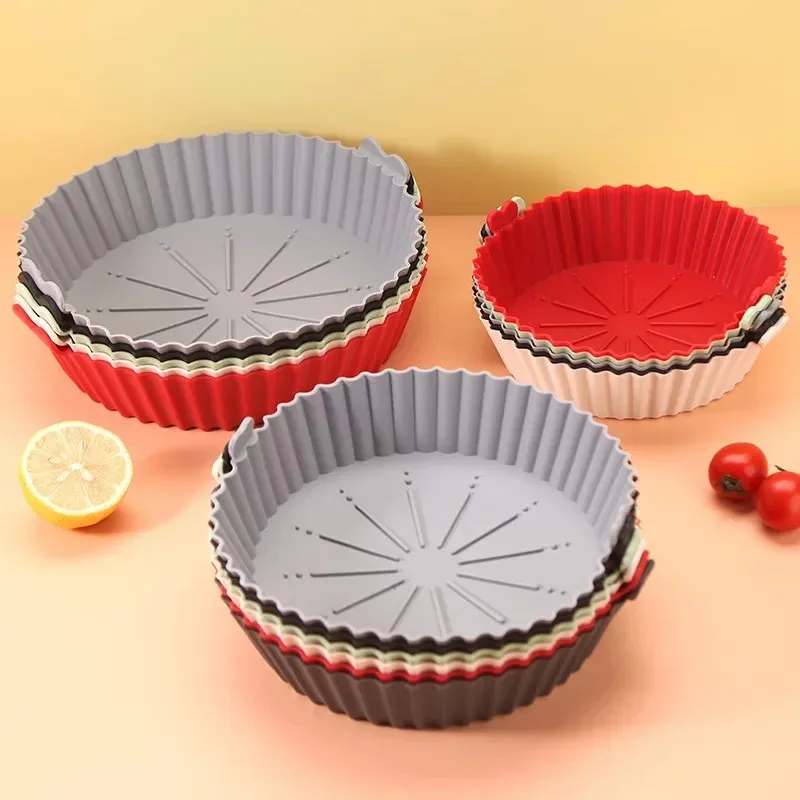 1 Stuks Lucht Friteuse Bakplaat Siliconen Herbruikbare Bakmand Grill Pan Food-grade Non-stick Cakevorm keuken Oven Pot Accessoires